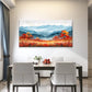 Autumn Field Against Mountains Wall Art Canvas Office Home Room Framed 80x45cm