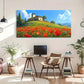 Countryside Landscape Poppy Wall Art Canvas Office Home Room Framed 120x60cm