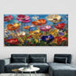 Abstract Tulip Flower Field Wall Art Canvas Office Home Room Framed 120x60cm