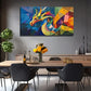 Abstract Dragon Bohemian Wall Art Canvas Office Home Room Framed 120x60cm