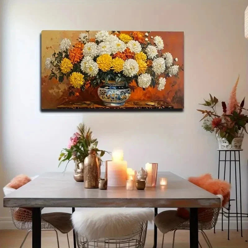 Vibrant Sunflowers Vase Wall Art Canvas Office Home Room Framed 120x60cm