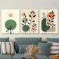 3pcs Modern Abstract Botanical Green Leaf Wall Art Set Canvas Framed 40x60cm - High Quality Print 100% Australian Made Wall Canvas Ready to Hang