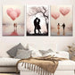 3pcs Modern Love and Balloons Metal Print Ready to Hang Art