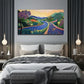 River Road Landscape Wall Art Canvas Office Home Room Framed 80x45cm