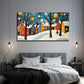 Snow Town Suitable Murals Wall Art Canvas Office Home Room Framed 80x45cm