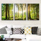 3pcs Green Sunlight Shines Through The Trees Wall Art Set Canvas Framed 40x60cm - High Quality Print 100% Australian Made Wall Canvas Ready to Hang