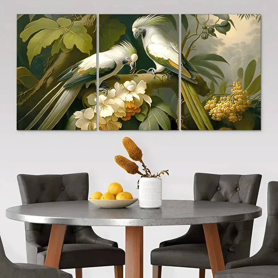 3pcs Modern Mid-Century Sage Green Paintings Metal Print Ready to Hang Art