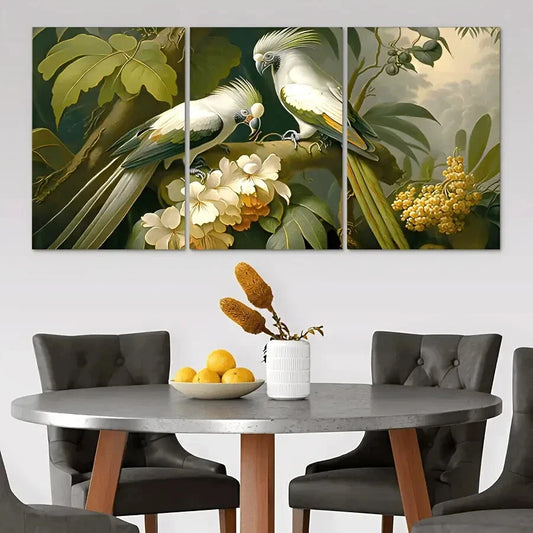 3pcs Modern Mid-Century Sage Green Paintings Metal Print Ready to Hang Art
