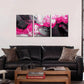 3pcs Abstract Pink & Black Marble Design Metal Print Ready to Hang Art