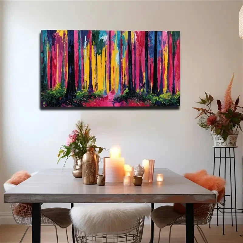 Abstract Modern Vibrant Pink Wall Art Canvas Office Home Room Framed 120x60cm