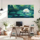 Serene Water Lily Modern Décor Wall Art Canvas Office Home Room Framed 120x60cm