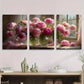 3pcs Pink Peony Vase Triptych Metal Print Ready to Hang Art
