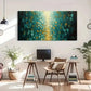 Modern Abstract Teal & Golden Wall Art Canvas Office Home Room Framed 120x60cm