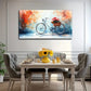 Bicycle Flowers Suitable Wall Art Canvas Office Home Room Framed 80x45cm