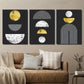 3pcs Black And Golden Geometric Wall Art Set Canvas Framed 40x60cm - High Quality Print 100% Australian Made Wall Canvas Ready to Hang