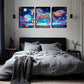 3pcs Celestial Horse Design Wall Art Set Canvas Framed 40x60cm - High Quality Print 100% Australian Made Wall Canvas Ready to Hang