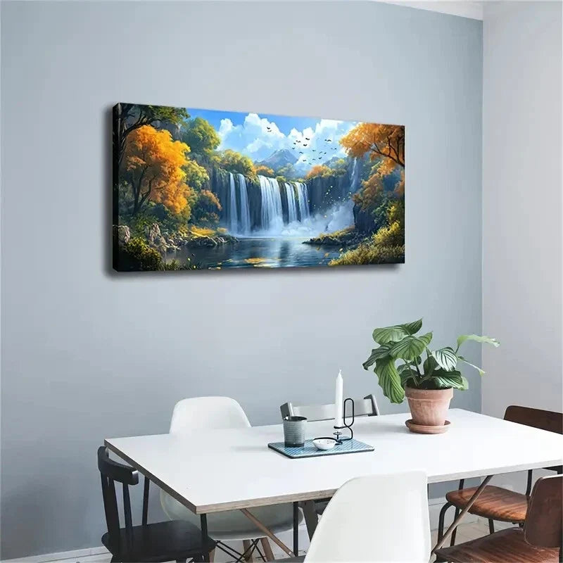 Minimalist Nature Scene Water Wall Art Canvas Office Home Room Framed 80x45cm