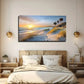 Abstract Beach Footprints Wall Art Canvas Office Home Room Framed 80x45cm