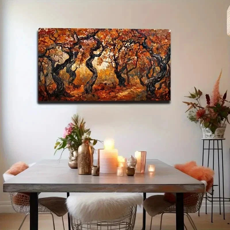 Grapevine Splendor Abstract Wall Art Canvas Office Home Room Framed 120x60cm