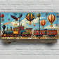 3pcs Colourful Train Air Balloon Eagle Metal Print Ready to Hang Art