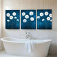 3pcs Elegant Blue and White Flower Perfect Wall Art Set Canvas Framed 40x60cm - High Quality Print 100% Australian Made Wall Canvas Ready to Hang