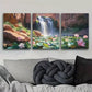 3pcs  Natural Waterfall and Lotus Landscape Wall Art Set Canvas Framed 40x60cm - High Quality Print 100% Australian Made Wall Canvas Ready to Hang