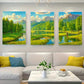 3pcs A Scenic Landscape Featuring River White Wolf Metal Print Ready to Hang Art
