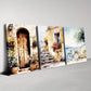 3pcs Peaceful Watercolor Elegant Countryside Wall Art Set Canvas Framed 40x60cm - High Quality Print 100% Australian Made Wall Canvas Ready to Hang