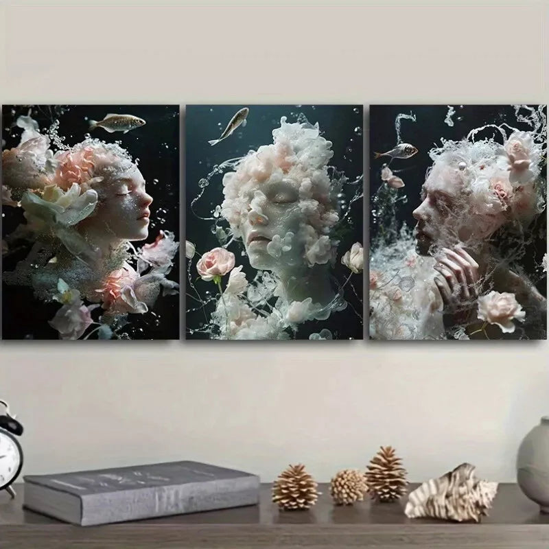 3pcs  Ethereal Figures Canvas Nature Wall Art Set Canvas Framed 40x60cm - High Quality Print 100% Australian Made Wall Canvas Ready to Hang