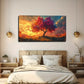 Vibrant Orange-Red Sunset Wall Art Canvas Office Home Room Framed 120x60cm