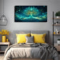 Turquoise & Golden Light Wall Art Canvas Office Home Room Framed 120x60cm