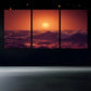 3pcs Vibrant Waves & Sky Design Ocean Sunset Metal Print Ready to Hang Art