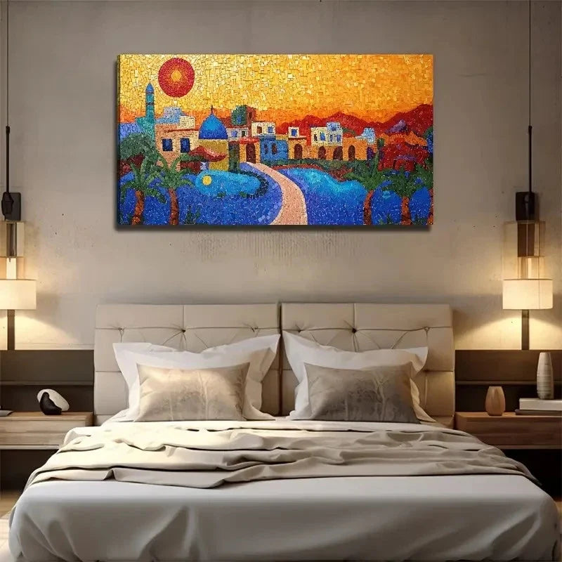 Color Rural Scene Picture Wall Art Canvas Office Home Room Framed 80x45cm