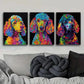 3pcs The glitzy poodle Art Painting Metal Print Ready to Hang Art