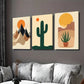 3pcs Modern Desert Landscape Abstract Cactus Wall Art Set Canvas Framed 40x60cm - High Quality Print 100% Australian Made Wall Canvas Ready to Hang