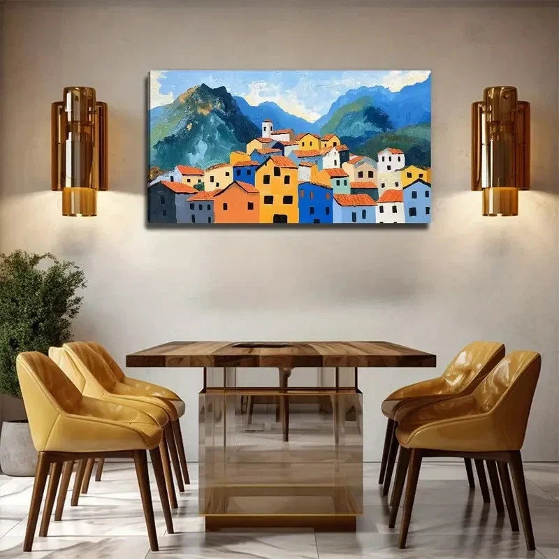 Scattered House Other Interior Wall Art Canvas Office Home Room Framed 120x60cm