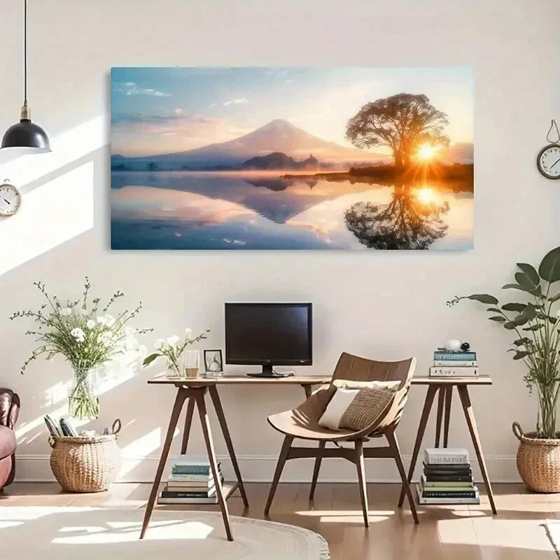 Japan Mount Fuji Beautiful Wall Art Canvas Office Home Room Framed 80x45cm