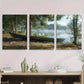 3pcs Serene Lake with Boat, Tranquil Nature Metal Print Ready to Hang Art