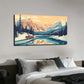 Winter Mountain Scenery Nature Wall Art Canvas Office Home Room Framed 120x60cm