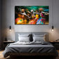 Dynamic Movement & Vibrant Colo Wall Art Canvas Office Home Room Framed 80x45cm