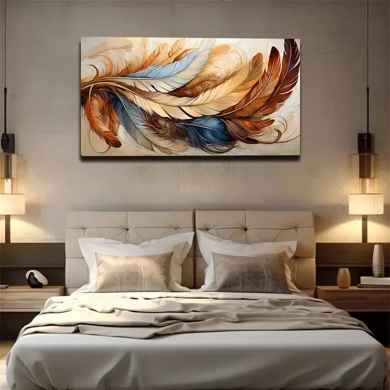Warm Earthy Tones Nature Wall Art Canvas Office Home Room Framed 80x45cm