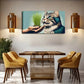 Minimalist Modern Cat Décor Wall Art Canvas Office Home Room Framed 120x60cm