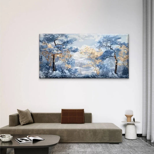 Forests With Trees And Rivers Wall Art Canvas Office Home Room Framed 80x45cm