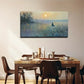 Sunset Meditators Space Happy Wall Art Canvas Office Home Room Framed 120x60cm