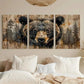 3pcs Grizzly Bear Wildlife Farmhouse Metal Print Ready to Hang Art