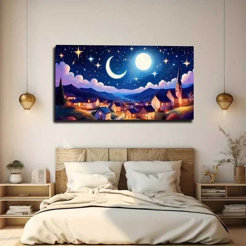 Deco Countryside Landscape Wall Art Canvas Office Home Room Framed 120x60cm