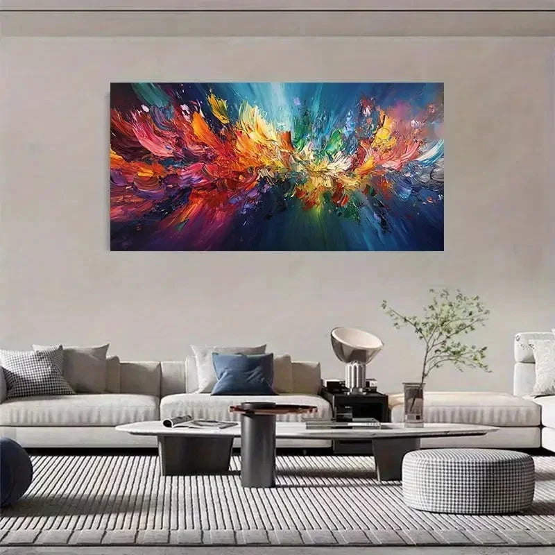 Colorful Modern Minimalist Wall Art Canvas Office Home Room Framed 120x60cm