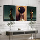 3pcs Fashion Artwork Beach Scenes Black Figures Wall Art Set Canvas Framed 40x60cm - High Quality Print 100% Australian Made Wall Canvas Ready to Hang