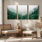 3pcs Serene Forest & Misty Peaks Mountain Metal Print Ready to Hang Art