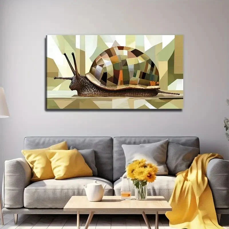 Snail Shell Scene Wall Art Canvas Office Home Room Framed 120x60cm
